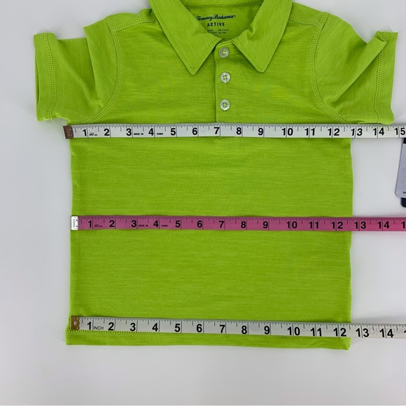 Tommy Bahama Active NWT Boys' Lime Green Short Sleeve Polo Shirt, XS - Picture 9 of 13